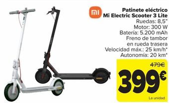 Carrefour Patinete eléctrico mi electric scooter 3 lite oferta