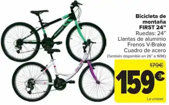 Carrefour Bicicleta de montaña first 24'' oferta