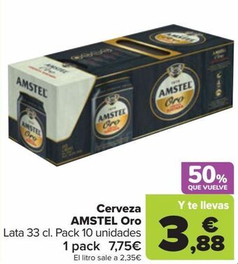 Carrefour Cerveza amstel oro oferta