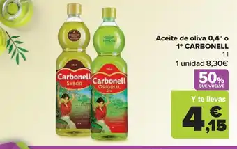 Carrefour Market Aceite de oliva 0,4º o 1º carbonell 1l oferta