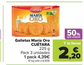 Carrefour Market Galletas maría oro cuétara 225g oferta