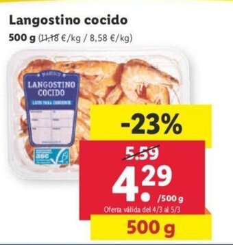 Lidl Langostino Cocido oferta