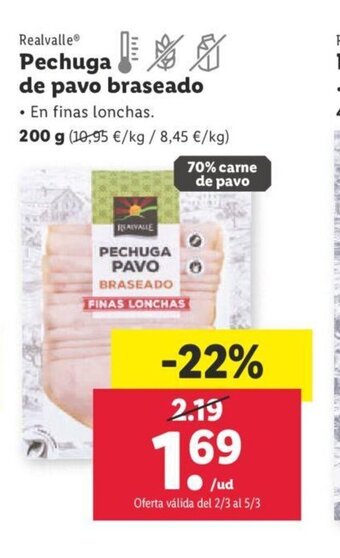 Lidl Pechuga de Pavo Braseado oferta