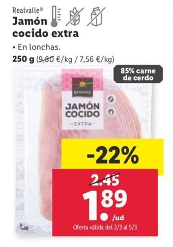 Lidl Jamón Cocido Extra oferta
