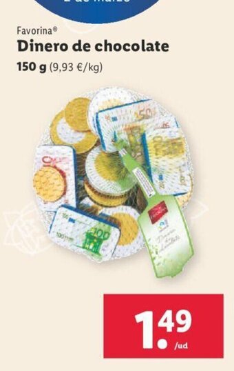 Lidl Dinero De Chocolate oferta