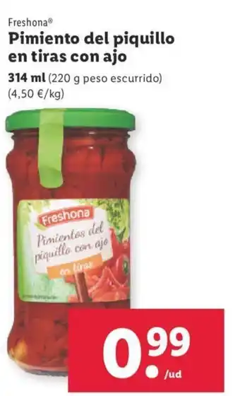 Lidl Pimiento Del Piquillo En Tiras Con Ajo oferta