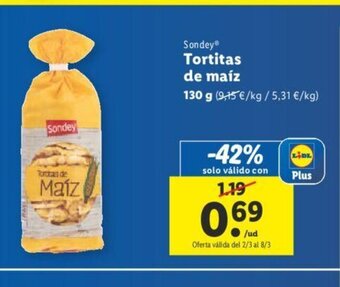 Lidl Tortitas de Maíz oferta