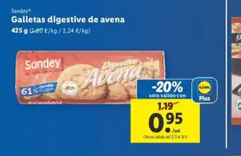 Lidl Galletas Digestive de Avena oferta