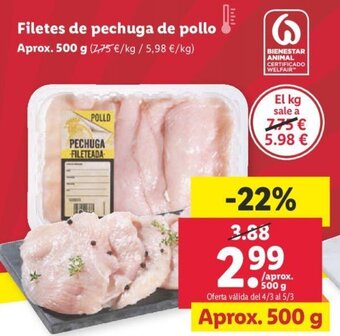 Lidl Filetes de Pechuga de Pollo oferta