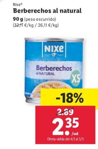 Lidl Berberechos Al Natural oferta