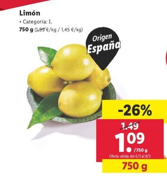 Lidl Limón oferta