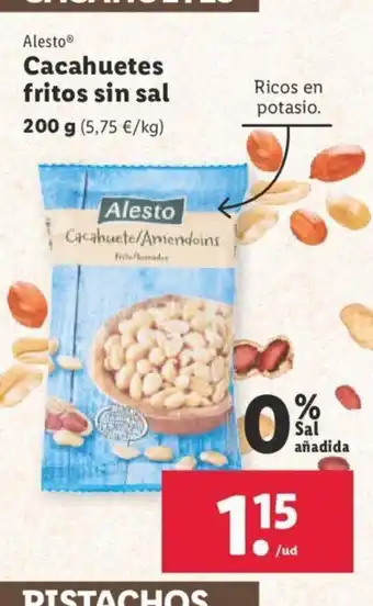 Lidl Cacahuetes Fritos Sin Sal oferta