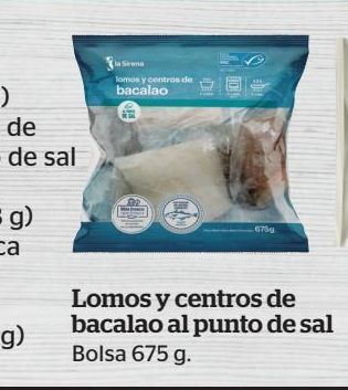 La Sirena Lomos y centros de bacalao al punto de sal oferta