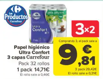 Carrefour Papel Higiénico Ultra Confort 3 Capas oferta