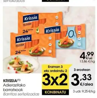 Eroski Krissia Adierazitako barratxoak oferta