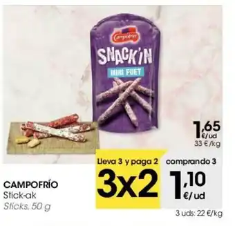 Eroski Campofrío Stick-ak 50g oferta