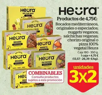La Sirena Bocados mediterraneos, originales o especiados nuggets veganos salchichas veganas chorizo original o pizza100% vegetal heura oferta