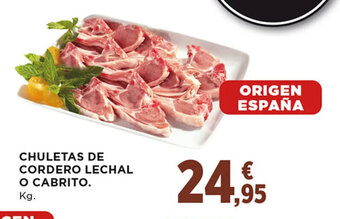 Hipercor Chuletas de Cordero Lechal o Cabrito oferta