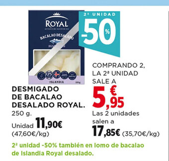Hipercor Desmigado De Bacalao Desalado Royal oferta