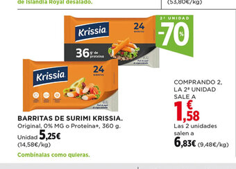 Hipercor Barritas de Surimi Krissia oferta