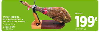 Hipercor Jamón Ibérico 50% Raza Ibérica Secretos de Tonda oferta