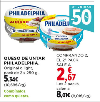 Hipercor Queso de Untar Philadelphia oferta