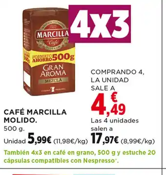 Hipercor Café Marcilla Molido oferta