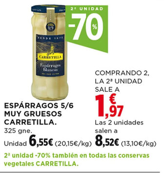 Hipercor Espárragos 5/6 Muy Gruesos carretilla oferta