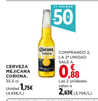Hipercor Cerveza Mejicana Corona oferta