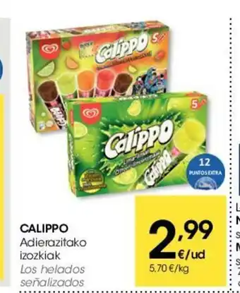 Eroski Calippo Adierazitako izozkiak oferta