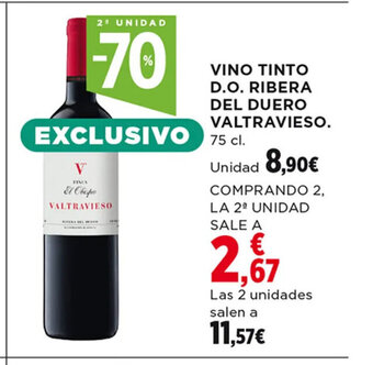 Hipercor Vino Tinto D.O. Ribera Del Duero Valtravieso oferta