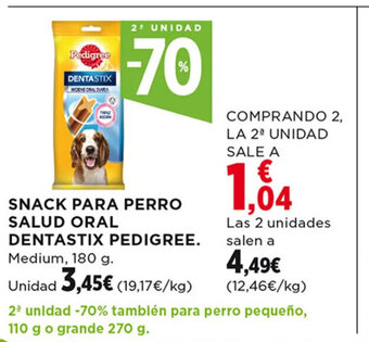 Hipercor Snack Para Perro Salud Oral Dentastix Pedigree oferta