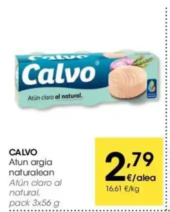 Eroski Calvo Atun argia naturalean 3x56g oferta
