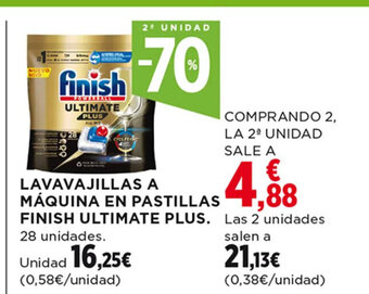 Hipercor Lavavajillas a Máquina En Pastillas Finish Ultimate Plus oferta
