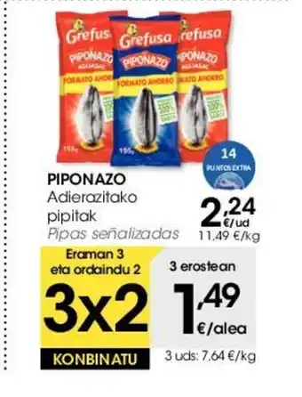 Eroski Piponazo Adierazitako pipitak oferta