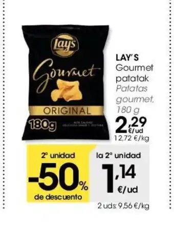 Eroski Lay's Gourmet patatak 180g oferta