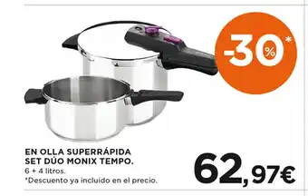 Hipercor En Olla Superrápida Set Dúo Monix Tempo oferta