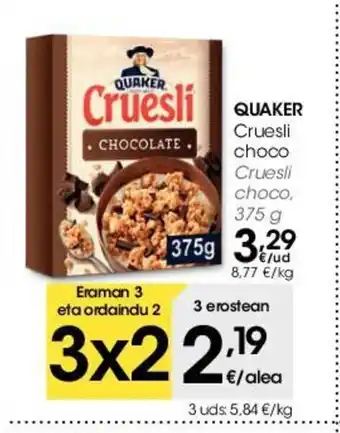 Eroski Quaker Cruesli choco 375g oferta