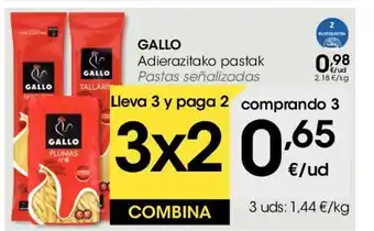 Eroski Gallo Adierazitako pastak oferta