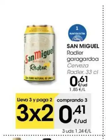 Eroski San Miguel Radler garagardoa 33cl oferta