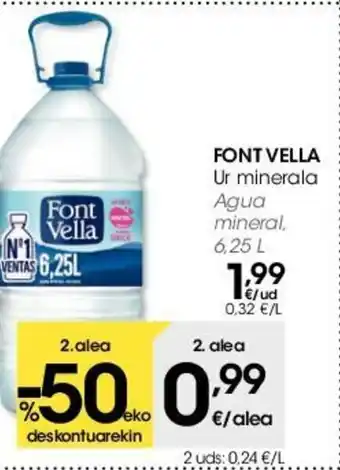 Eroski Font Vella Ur minerala Agua Mineral, 6.25L oferta