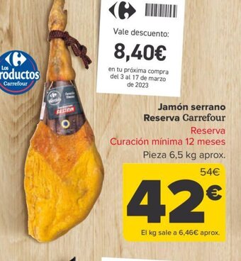 Carrefour Jamon Serrano Reserva Carrefour oferta