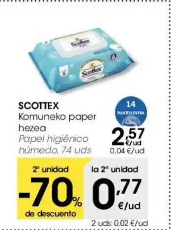 Eroski Scottex Komuneko paper hezea oferta