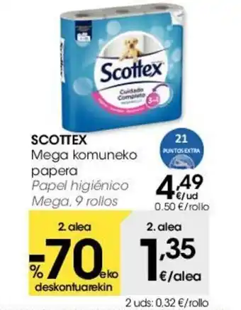 Eroski Scottex Mega komuneko papera oferta