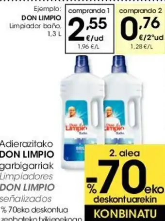 Eroski Don Limpio garbigarriak limpiadores oferta