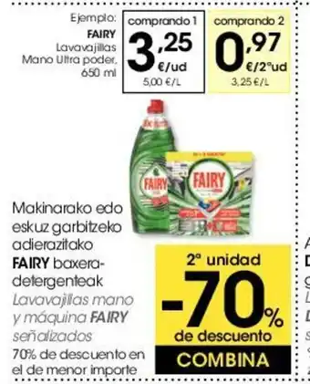 Eroski Fairy Lavavajillas Mano Ultra poder 650ml oferta
