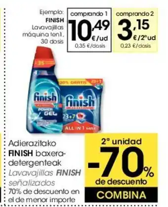 Eroski Finish adierazitako baxera detergenteak kavavajillas oferta