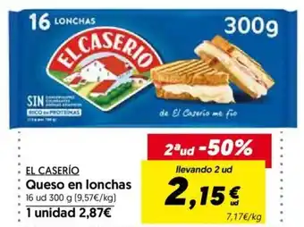 Hiper Usera Queso En Lonchas oferta
