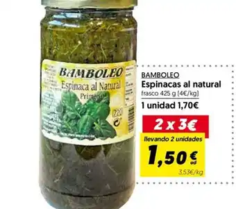 Hiper Usera Bamboleo Espinacas Al Natural oferta