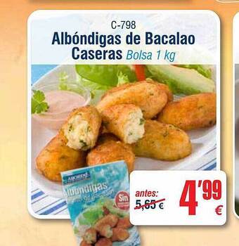 Abordo Albóndigas de bacalao caseras oferta
